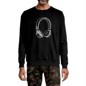 French Connection Men's Headphones Graphic Cotton Blend Crewneck Sweatshirt XL